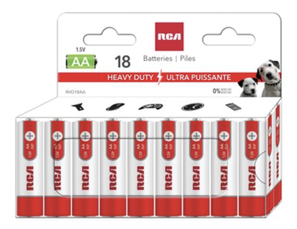 RCA Heavy Duty “AA” Batteries ~ 18/pack